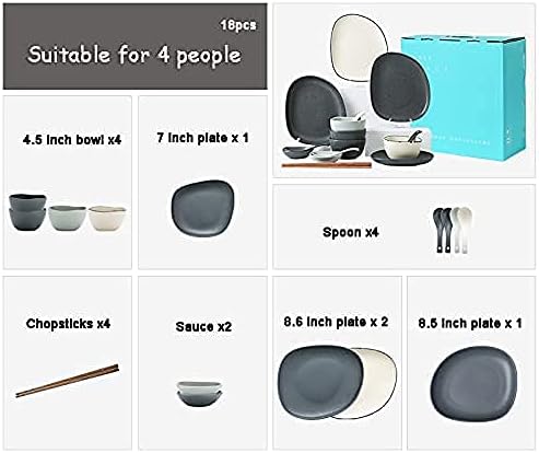 Dinnerware Sets, Nordic Style Irregular Porcelain Tableware Set With Plates Bowls And Dish, Ceramic Dinner Set For Home Kitchen And Dinning, Microwave Dishwasher Safe, Se,White18Pcs