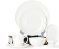 Pure White Porcelain Dinnerware Set Tableware Set Stoneware Dish Dinner Plates Dinner Set Dinner Service for1/2/4/10/16 People,80 PCS (White 16 PCS(2 Set))