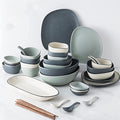 Dinnerware Sets, Nordic Style Irregular Porcelain Tableware Set With Plates Bowls And Dish, Ceramic Dinner Set For Home Kitchen And Dinning, Microwave Dishwasher Safe, Se,White18Pcs