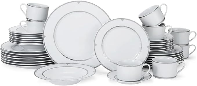Food Plate 40-Piece Porcelain Dinnerware Set Ceramic Dishes to Eat Tableware Set of Plates Dinner Sets Dish
