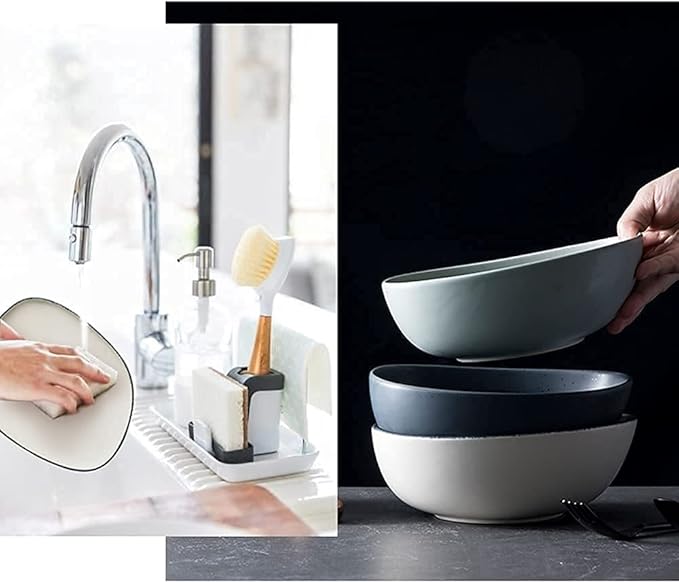 Nordic Ceramic Dinnerware Sets, Porcelain Plate and Bowl Sets, High-End Color Dishware Sets, Modern Reactive Glaze Stoneware Dishes Set Holiday,12Pcs (White 48Pcs)