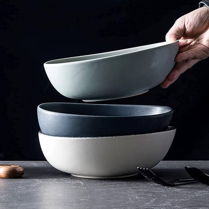 Nordic Ceramic Dinnerware Sets, Porcelain Plate and Bowl Sets, High-End Color Dishware Sets, Modern Reactive Glaze Stoneware Dishes Set Holiday,12Pcs (White 48Pcs)