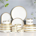 Dinnerware Sets Service For 2/4/6, Kitchen Plates And Bowls Sets White, Luxury Bone China Tableware