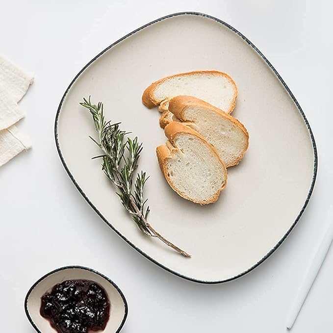 Nordic Ceramic Dinnerware Sets, Porcelain Plate and Bowl Sets, High-End Color Dishware Sets, Modern Reactive Glaze Stoneware Dishes Set Holiday,12Pcs (White 48Pcs)