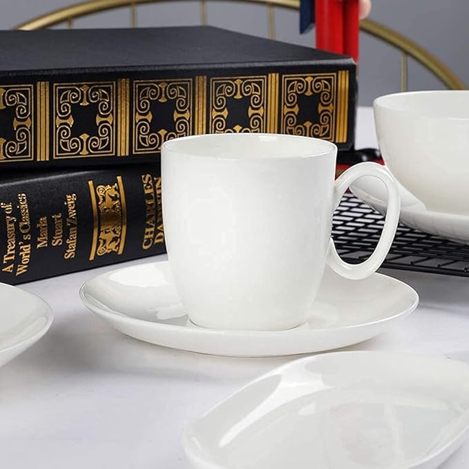 Pure White Porcelain Dinnerware Set Tableware Set Stoneware Dish Dinner Plates Dinner Set Dinner Service for1/2/4/10/16 People,80 PCS (White 16 PCS(2 Set))